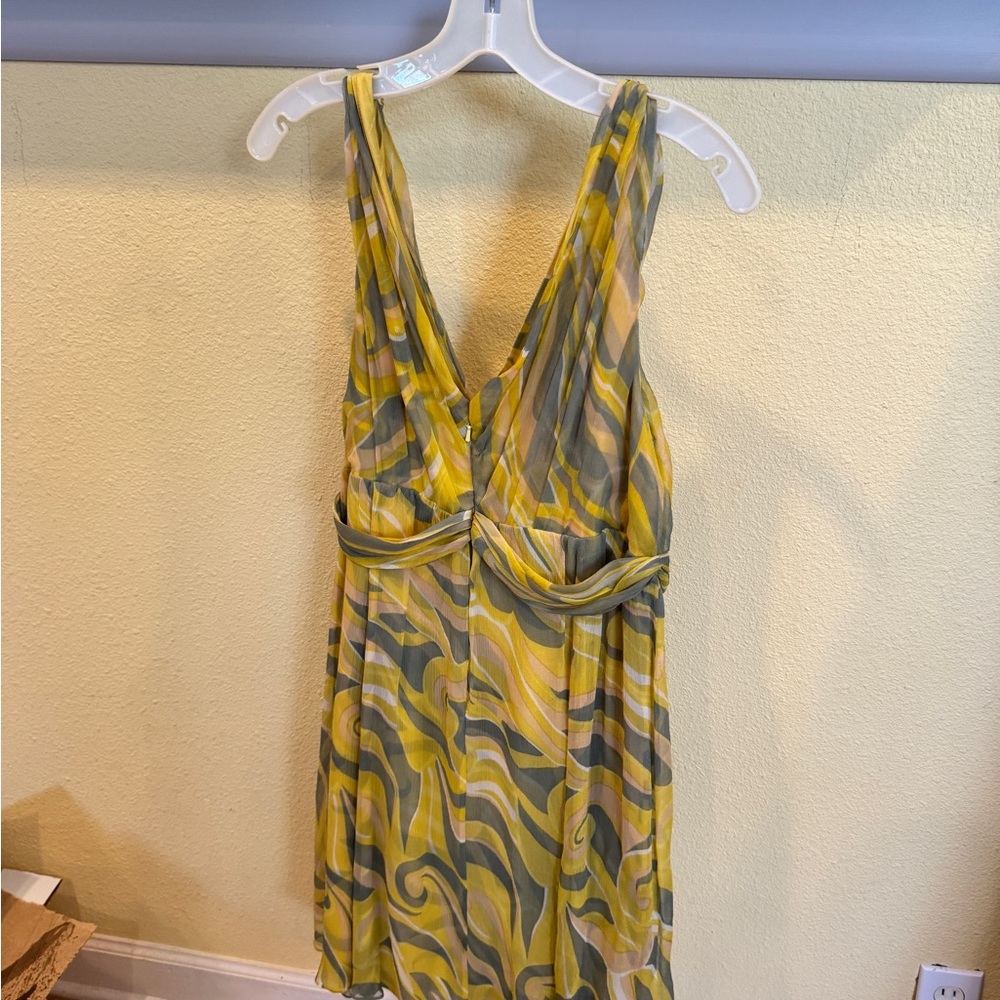 Anthropologie Yellow and Gray Sleeveless Sundress for Weddings - Picture 2 of 3